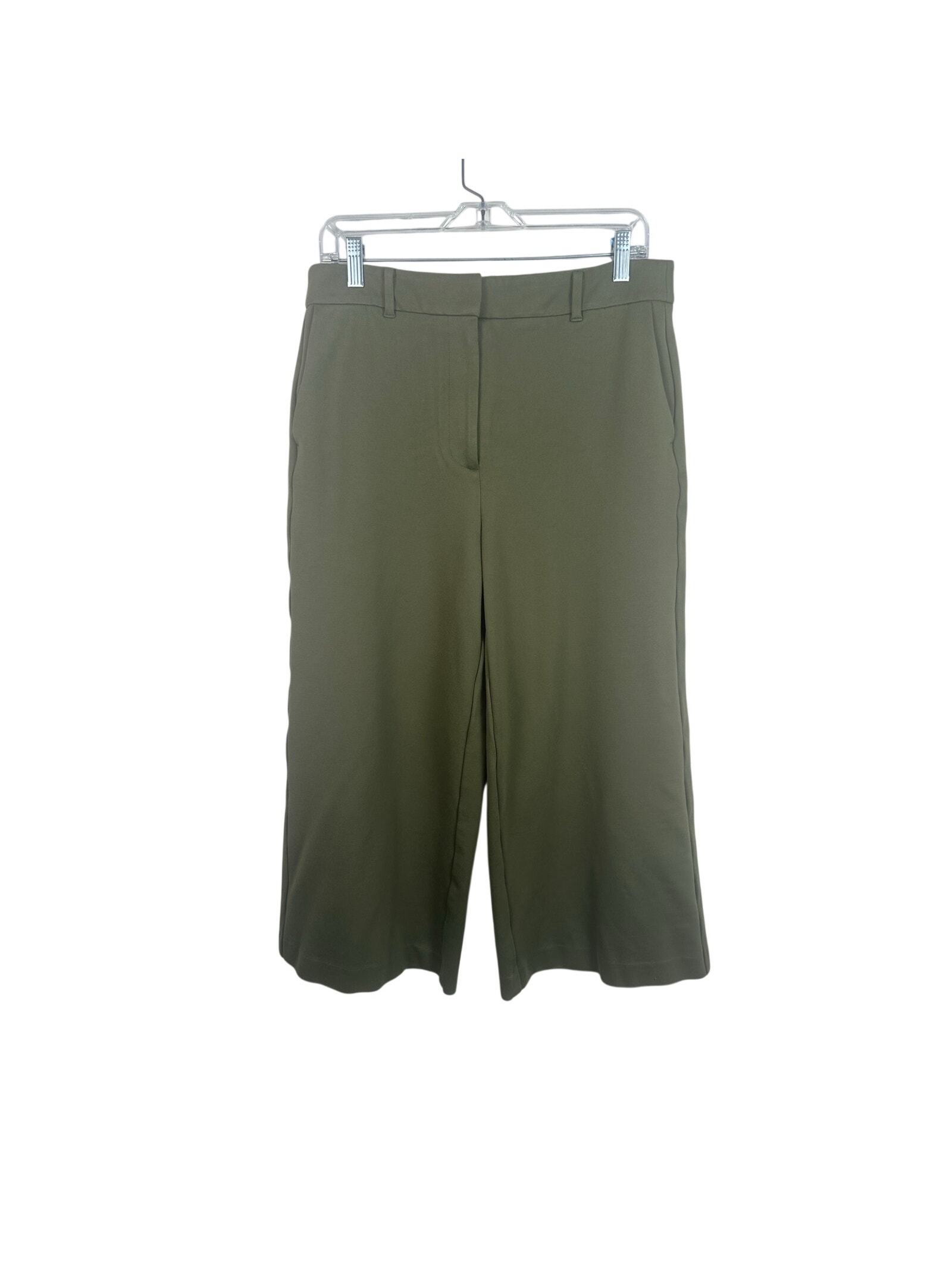 Boden Ponte Wide Leg Ankle Length Dress Pants Size 10 Dark Green Euc New Style